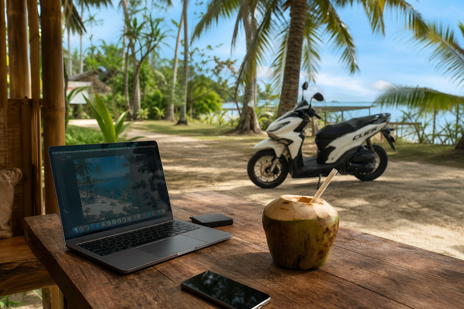 Long-term scooter rental for digital nomads in Siargao Philippines